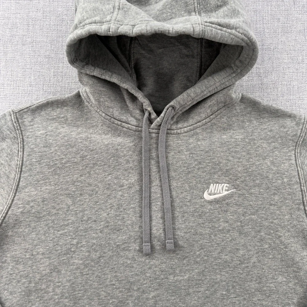 Nike Sportswear Club Fleece Pullover Hoodie Men Large Grey Active Minimal Lounge